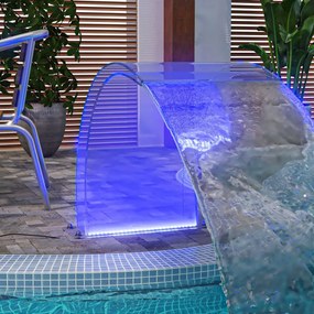 Fonte de piscina com luzes LED RGB 50 cm acrílico