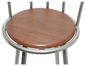 Bancos de bar 2 pcs castanho aço