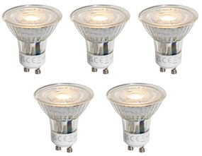 Conjunto de 5 lâmpadas LED GU10 50mm transparentes 1W 80 lm 2200K