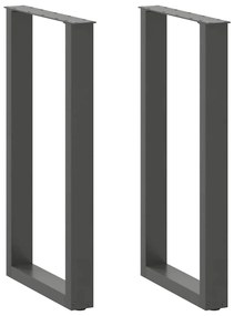 vidaXL Pés para mesa de bar em formato de U, 2 peças, antracite, 40x(90-91) cm, aço