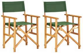 Cadeiras de realizador 2 pcs madeira de acácia maciça verde