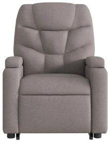 Poltrona elevatória de massagens tecido cinzento-acastanhado