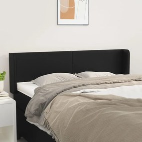 Cabeceira de cama c/ abas couro artificial 147x16x78/88cm preto