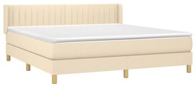 Cama com molas/colchão 180x200 cm tecido cor creme