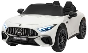 Carro elétrico para Crianças 12V 4x4 Mercedes Benz AMG SL63, Rodas Espuma EVA, Assento couro ecológico Branco
