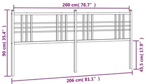 Cabeceira de cama 200 cm metal branco