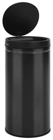 Caixote do lixo com sensor automático 70 L aço carbono preto