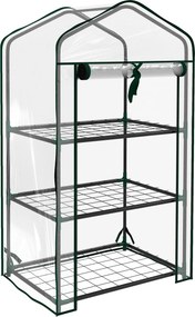Outsunny Estufa de Jardim de 3 Níveis Estufa de Terraço com 3 Prateleiras para Cultivo de Plantas Flores 59x39x127 cm Transparente | Aosom Portugal