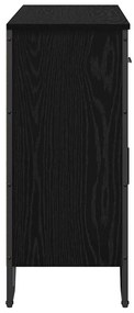 Aparador Carvalho Preto 97x32,5x74,5 cm Madeira Engenheirada