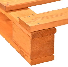 Estrutura de cama em paletes pinho maciço 90x200 castanho
