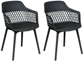 Conjunto de 2 cadeiras de jantar pretas ALMIRA Beliani