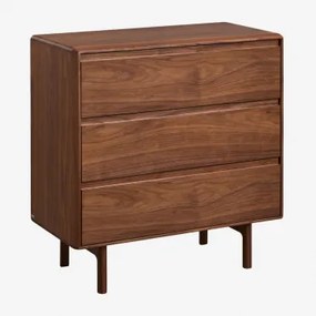 Cômoda De Madeira Treveris Com 3 Gavetas Castanho Nogal Oscuro - Sklum