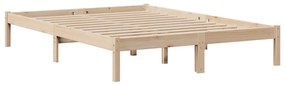 Cama com estante sem colchão 140x190 cm pinho maciço