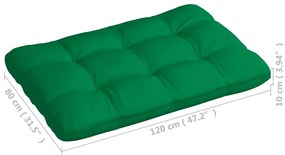 Almofadões para sofás de paletes 7 pcs verde