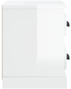 Mesa de cabeceira 60x35,5x45 cm branco brilhante