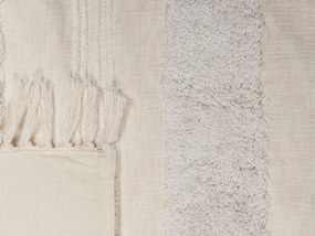 Manta decorativa em algodão branco 130 x 180 cm RAEBARELI Beliani