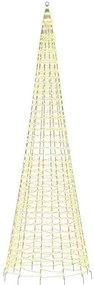 Árvore de Natal LED no mastro 1534 LEDs branco quente 500 cm