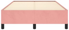 Estrutura de cama com colchão 120x190 cm veludo rosa
