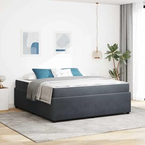 vidaXL Estrutura de cama com colchão Cinzento escuro 180 x 200 cm