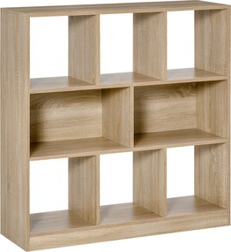 HOMCOM Estante de chão, 8 compartimentos, 97,5 x 30 x 100 cm, acabamento carvalho | Aosom Portugal