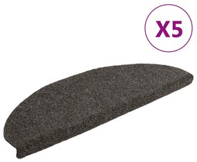 vidaXL Tapetes escada autoadesivos 5 pcs 65x21x4 cm cm antracite