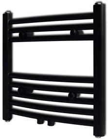 141912 vidaXL Aquecedor toalhas casa de banho curvo 480 x 480 mm preto