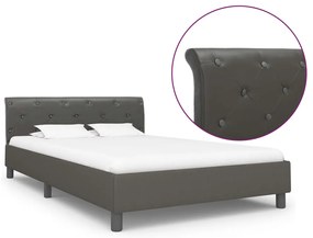 vidaXL Estrutura de cama 120x200 cm couro artificial cinzento