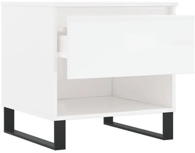 Mesas de centro 2pcs 50x46x50cm deriv. madeira branco brilhante