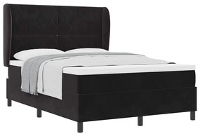 Cama Box com Colchão Preto 160 x 200 cm em Veludo