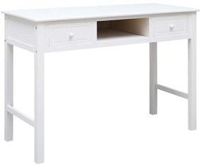 Secretária 108x45x76 cm madeira de paulownia maciça branco