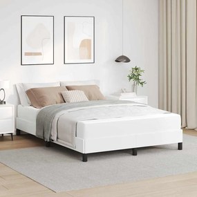 vidaXL Estrutura da Cama com colchão Branco Puro 160 x 200 cm tecido