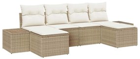 Conjunto de Sofás de Jardim vidaXL Conjunto de 6 Bege e creme