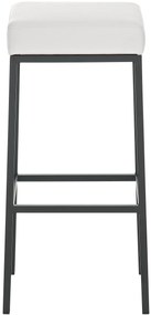 Banco de bar Montreal em couro sintético e com estrutura preta 37 x 78 x 37 cm Branco
