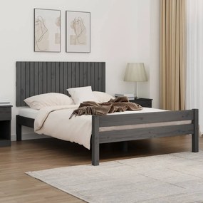 vidaXL Cabeceira de parede 140x3x60 cm madeira de pinho maciça cinza