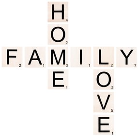 Acessório Decorativo de Parede Scrabble Set – Preto e Branco – 95 x 95