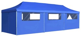Tenda para festas pop-up dobrável c/ 8 paredes 3x9 m azul