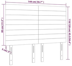 Cabeceira de cama 4 pcs tecido 72x5x78/88 cm castanho-escuro