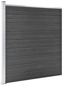 Conjunto de painel de vedação WPC 353x186 cm preto