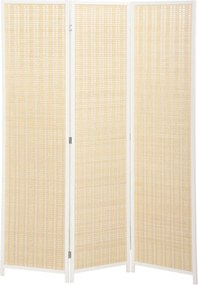 HOMCOM Biombo de madeira separador de ambientes divisória dobrável 3 painéis 135 x 180 cm branco | Aosom Portugal