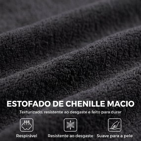 Sofá de 2 Lugares em Chenille com 2 Almofadas Assento com Molas sem Montagem 171,5x91,5x83 cm Cinza Escuro