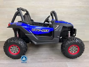 Carro elétrico para crianças Todo terreno Buggy UTV 4x4 MP4 12V 2 Lugares Azul