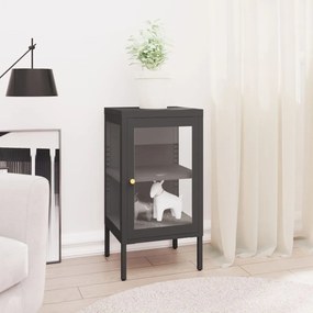 vidaXL Aparador 38x35x70 cm vidro e aço antracite
