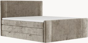 Cama divã em chenille artesanal com arrumação Bergamo, H3
