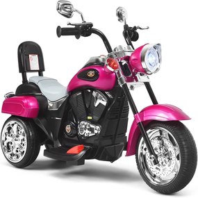 Motocicleta estilo chopper para crianças,  movida a bateria 6v com música Roxa