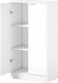 HOMCOM Móvel de Escritório com 3 Prateleiras e Portas, 60x33.5x108 cm, Branco | Aosom Portugal