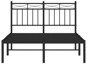 Estrutura de cama com cabeceira 120x200 cm metal preto