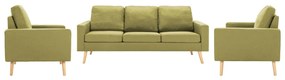 vidaXL 3 pcs conjunto de sofás tecido verde