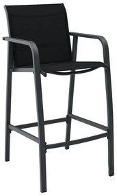 Cadeiras de bar para jardim 4 pcs textilene preto