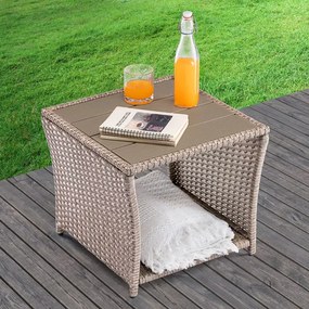 Mesa de apoio Jardim Polyrattan Vedis 45x45x40cm creme