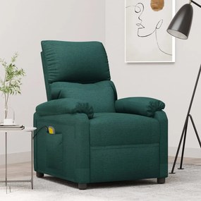 Poltrona de massagens tecido verde-escuro